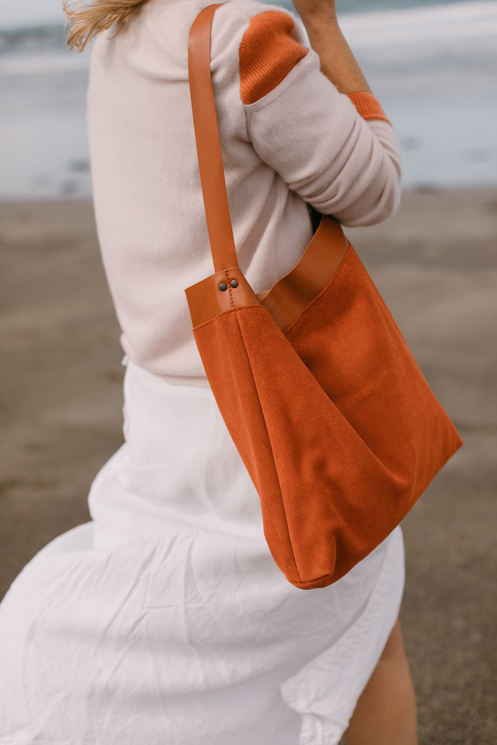 Market suede tote